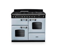 Rangemaster Classic CLO110DFPMSB/CM1 110cm Wide Misty Blue Dual-Fuel Freestanding Range Cooker - Chrome Trim