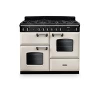 Rangemaster Classic CLO110DFPPCR/CM1 110cm Wide Pale Cream Dual-Fuel Freestanding Range Cooker - Chrome Trim