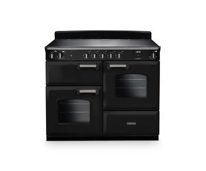 Rangemaster Classic CLO110EIPGBL/CM1 110cm Wide Gloss Black Induction Freestanding Range Cooker - Chrome Trim