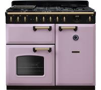 Rangemaster Classic Deluxe 100 Dual Fuel CLDL100DFPHTH/AB1 100cm wide Dual Fuel Range Cooker with Gas Hob - Heather / Chrome Purple