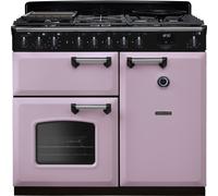 Rangemaster Classic Deluxe 100 Dual Fuel CLDL100DFPHTH/CM1 100cm Dual Fuel Range Cooker with Gas Hob - Heather / Chrome - A Rated, Purple