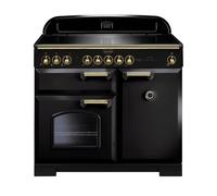 Rangemaster Classic Deluxe 100 Induction Range Cooker (Brass Details) - Black