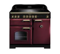 Rangemaster Classic Deluxe 100 Induction Range Cooker (Brass Details) - Cranberry