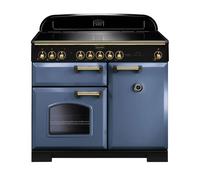 Rangemaster Classic Deluxe 100 Induction Range Cooker (Brass Details) - Stone Blue