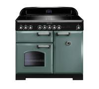Rangemaster Classic Deluxe 100 Induction Range Cooker (Chrome Details) - Mineral Green