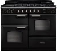 Rangemaster CLDLO110DFPCBL/CM1 Classic Deluxe OC 110cm Dual Fuel Range Cooker Chrome Trim 14707 - CHARCOAL BLACK