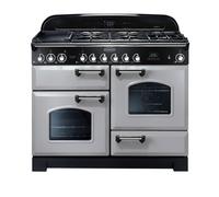 Rangemaster Classic Deluxe 110 Dual Fuel Range Cooker (Chrome Details) - Royal Pearl