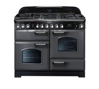 Rangemaster Classic Deluxe 110 Dual Fuel Range Cooker (Chrome Details) - Slate
