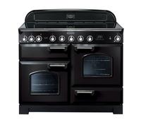 Rangemaster Classic Deluxe 110 Induction Range Cooker (Chrome Details) - Black