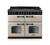 Rangemaster Classic Deluxe 110cm Base Cavity Dual Fuel Range Cooker - Pale Cream & Chrome