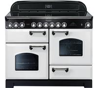 Rangemaster CDL110ECWH/C Classic Deluxe White / Chrome 110cm Ceramic Range Cooker A