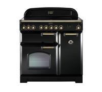 Rangemaster Classic Deluxe 90 Induction Range Cooker (Brass Details) - Black