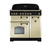 Rangemaster Classic Deluxe 90 Induction Range Cooker (Brass Details) - Cream