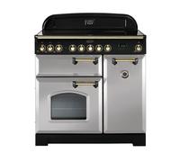 Rangemaster Classic Deluxe 90 Induction Range Cooker (Brass Details) - Royal Pearl