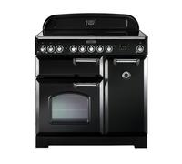 Rangemaster Classic Deluxe 90 Induction Range Cooker (Chrome Details) - Black