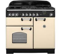 Rangemaster CDL100DFFCR/C Classic Deluxe Cream with Chrome Trim 100cm Dual Fuel Range Cooker - A Rated - 92500