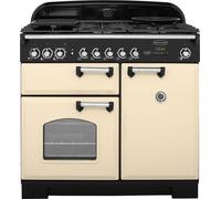 Rangemaster CDL100DFFCR/C Classic Deluxe Cream with Chrome Trim 100cm Dual Fuel Range Cooker - A Rated - 92500