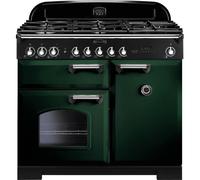 Rangemaster CDL100DFFRG/C 100cm Classic Deluxe Dual Fuel Racing Green/Chrome Range Cooker