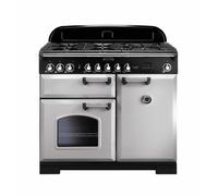 Rangemaster Classic Deluxe CDL100DFFRP/C Royal Pearl / Chrome 100cm Dual Fuel Range Cooker A