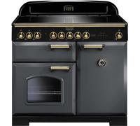 Rangemaster Classic Deluxe CDL100EISL/B Slate / Brass 100cm Induction Range Cooker A