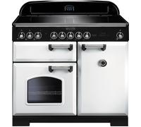 Rangemaster CDL100EIWH/C Classic Deluxe White with Chrome Trim 100cm Induction Range Cooker - A Rated - 114030