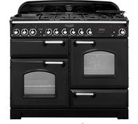 Rangemaster Classic Deluxe 110 Dual Fuel Freestanding cooker Electric Gas Black