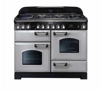 Rangemaster Classic Deluxe CDL110DFFRP/C 110cm Dual Fuel Range Cooker with Gas Hob - Royal Pearl / Chrome - A/A Rated, Grey