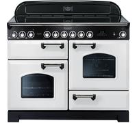 Rangemaster CDL110ECWH/C Classic Deluxe Electric Ceramic 110cm Range Cooker White Chrome