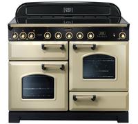Rangemaster Classic Deluxe CDL110EICR/B Cream / Brass 110cm Induction Range Cooker A