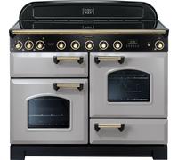 Rangemaster Classic Deluxe 110 Induction Range Cooker - Royal Pearl/Brass