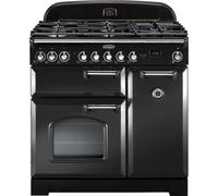 Rangemaster CDL90DFFCB/C CLASSIC DELUXE 90cm Dual Fuel Cooker, Charcoal Black