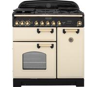 Rangemaster CDL90DFFCR/B Classic Deluxe 90 Dual Fuel Cream/Brass