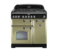 Rangemaster Classic Deluxe CDL90DFFOG/C 90cm Olive Green & Chrome Dual Fuel Range Cooker