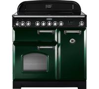 Rangemaster Classic Deluxe CDL90ECRG/C 90cm Electric Range Cooker with Ceramic Hob - Racing Green / Chrome - A/A Rated