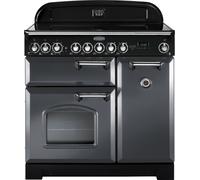 Rangemaster Classic Deluxe 90cm Electric Range Cooker with Ceramic Hob - Slate Grey/Chrome - A/A Rated