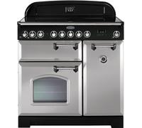 Rangemaster Classic Deluxe CDL90EIRP/C Royal Pearl / Chrome 90cm Induction Range Cooker A