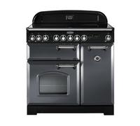 Rangemaster Classic Deluxe CDL90EISL/C 90cm Wide Slate Induction Freestanding Range Cooker - Chrome Trim