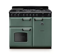Rangemaster CLDL100DFPMGR/CM1 Classic Deluxe Mineral Green & Chrome 100cm Dual Fuel Range Cooker