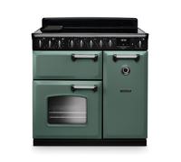 Rangemaster Classic Deluxe CLDL90EIPMGR/CM1 90cm Wide Mineral Green Induction Freestanding Range Cooker - Chrome Trim
