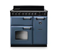 Rangemaster Classic Deluxe CLDL90EIPSTB/CM1 90cm Wide Stone Blue Induction Freestanding Range Cooker - Chrome Trim