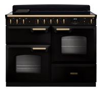Rangemaster CLDLO110EIPGBL/AB1 Classic Deluxe Gloss Black / Antique Brass 110cm Induction Range Cooker A