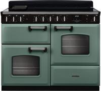 Rangemaster Classic Deluxe OC CLDLO110EIPMGR/CM1 110cm wide Electric Range Cooker with Induction Hob - Mineral Green / Chrome - A/A Rated, Green