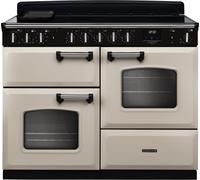Rangemaster Classic Deluxe OC CLDLO110EIPPCR/CM1 110cm wide Electric Range Cooker with Induction Hob - Cream / Chrome - A/A Rated, Cream