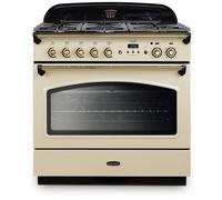 Rangemaster CLAS90FXDFFCRB Classic 90cm Dual Fuel Range Cooker- Cream & Brass