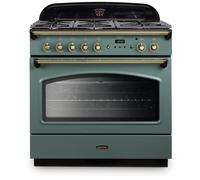 Rangemaster Classic FX CLAS90FXDFFMG/B - Mineral Green/Brass 90cm Range Cooker - Dual Fuel - A Rated