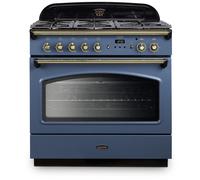 Rangemaster Classic FX CLAS90FXDFFSB/B - Stone Blue/Brass Range Cooker - 114L