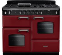 Rangemaster Classic OC CLO110DFPBOR/CM1 110cm wide Dual Fuel Range Cooker with Gas Hob - Bordeaux / Chrome Red