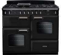 Rangemaster Classic OC CLO110DFPGBL/CM1 110cm wide Dual Fuel Range Cooker with Gas Hob - Black / Chrome - A Rated, Black