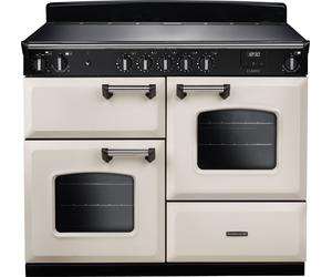 Rangemaster Classic OC CLO110EIPPCR/CM1 110cm wide Electric Range Cooker with Zone induction hob Hob - Cream / Antique Brass Cream
