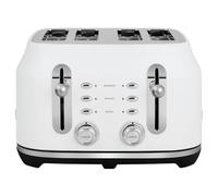 Rangemaster Classic 4-Slice Traditional Toaster Matte White Long Slot Design